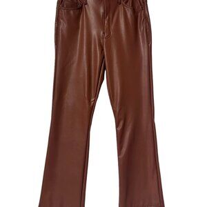 MOTHER Brown Vegan Leather Pants
